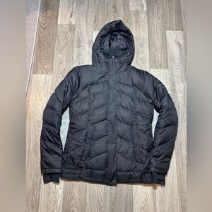 Columbia Omni Heat Down Puffer Jacket Womens Large Black Omni Shield Hooded